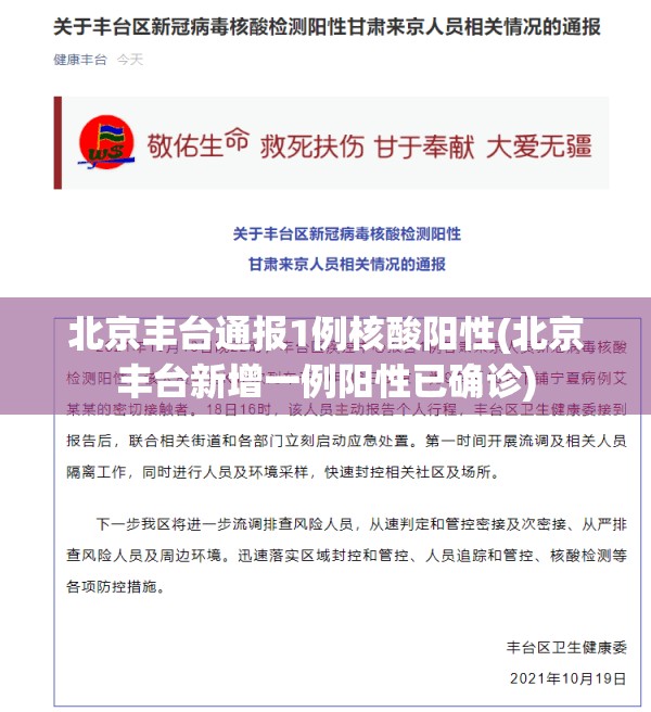 北京丰台通报1例核酸阳性(北京丰台新增一例阳性已确诊)