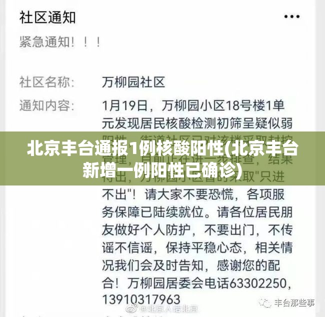 北京丰台通报1例核酸阳性(北京丰台新增一例阳性已确诊)