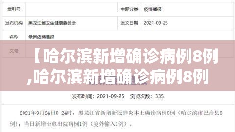 【哈尔滨新增确诊病例8例,哈尔滨新增确诊病例8例?】 【哈尔滨新增确诊病例8例,哈尔滨新增确诊病例8例?】