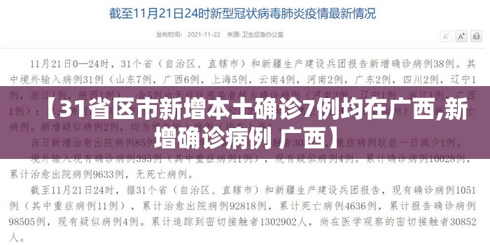 【31省区市新增本土确诊7例均在广西,新增确诊病例 广西】