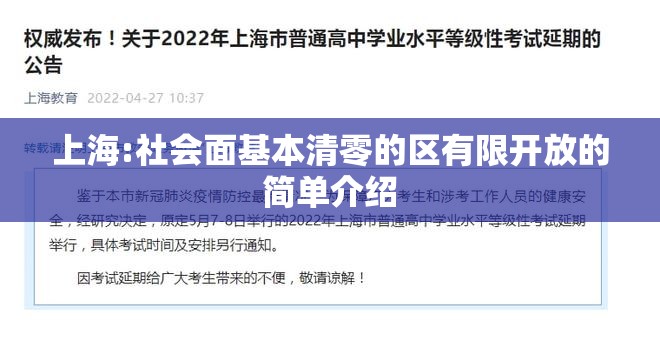 上海:社会面基本清零的区有限开放的简单介绍