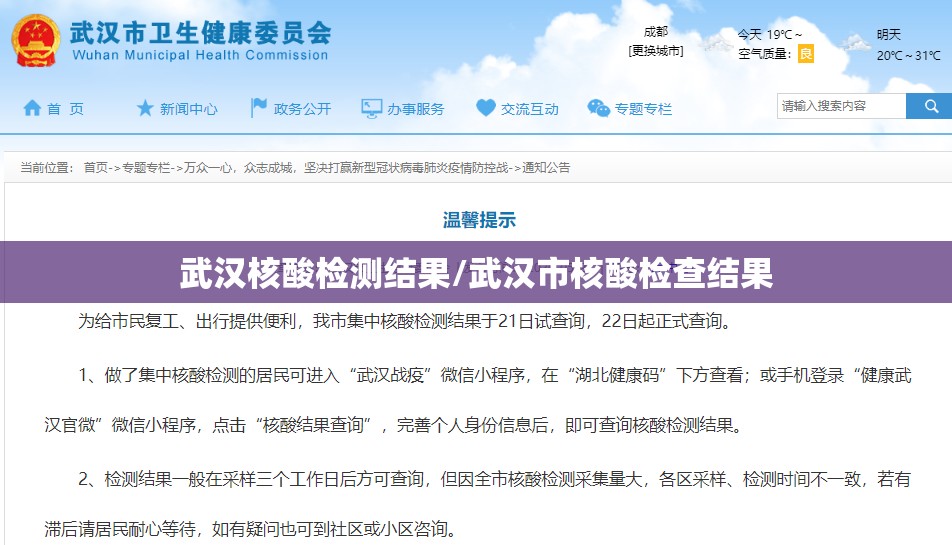 武汉核酸检测结果/武汉市核酸检查结果 武汉核酸检测结果/武汉市核酸检查结果
