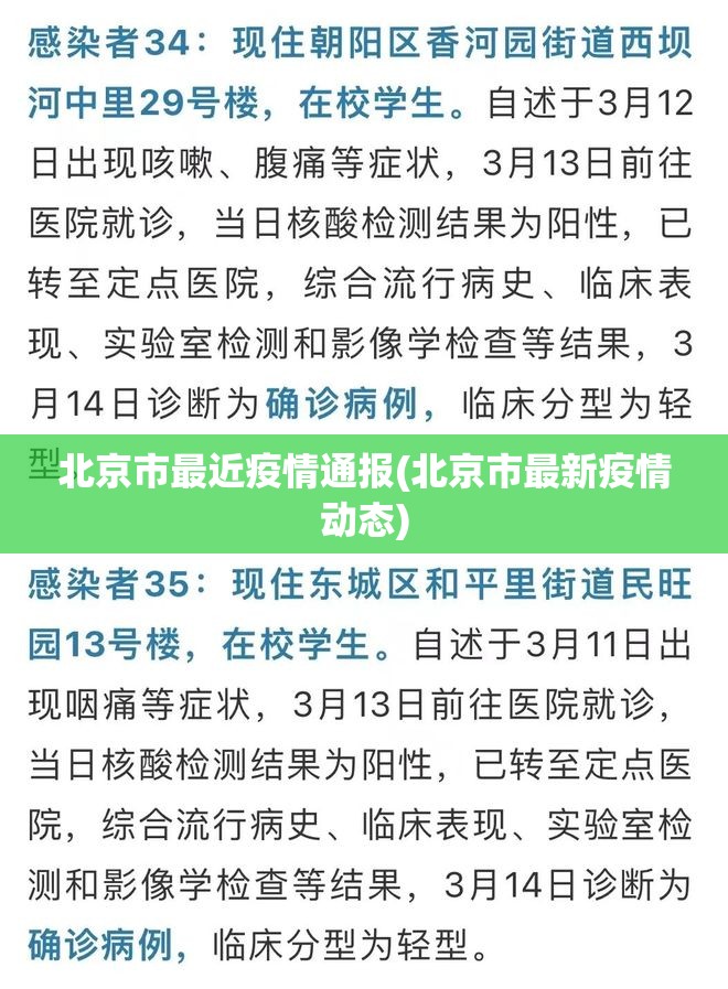 北京市最近疫情通报(北京市最新疫情动态)