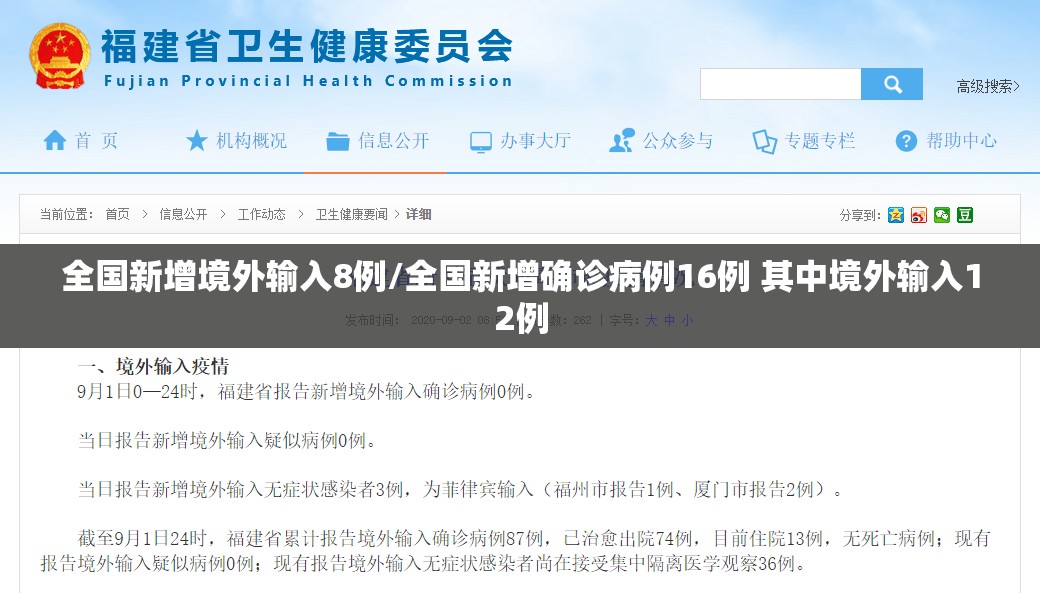 全国新增境外输入8例/全国新增确诊病例16例 其中境外输入12例 全国新增境外输入8例/全国新增确诊病例16例 其中境外输入12例