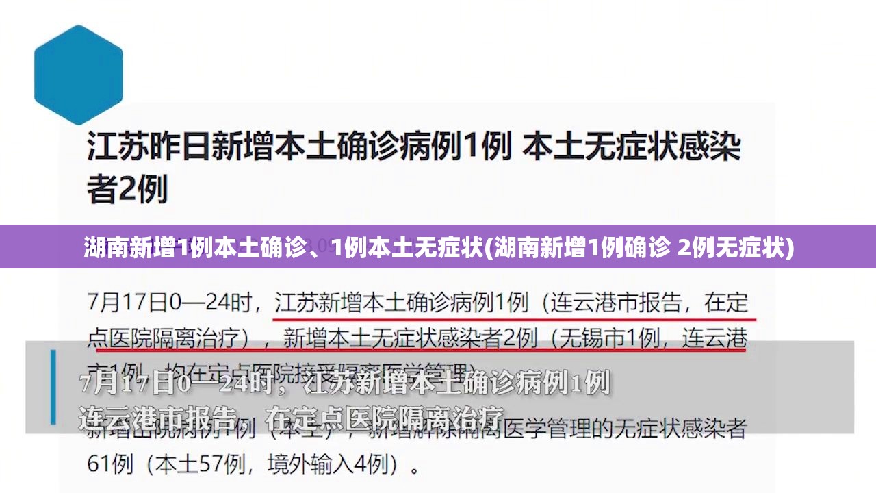 湖南新增1例本土确诊	、1例本土无症状(湖南新增1例确诊 2例无症状)