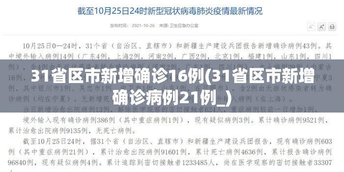 31省区市新增确诊16例(31省区市新增确诊病例21例_)