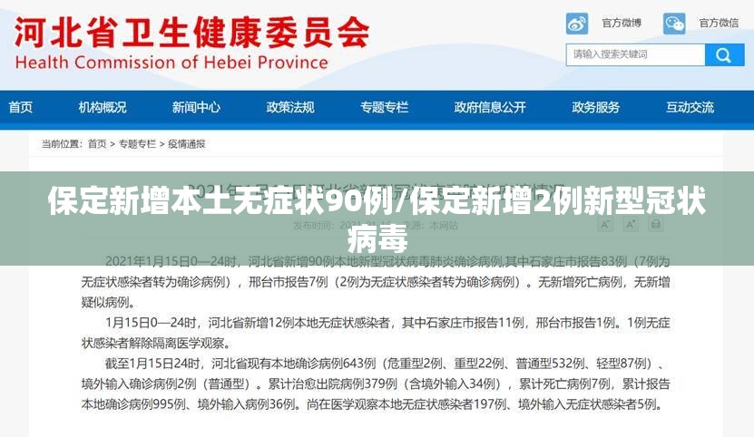保定新增本土无症状90例/保定新增2例新型冠状病毒 保定新增本土无症状90例/保定新增2例新型冠状病毒