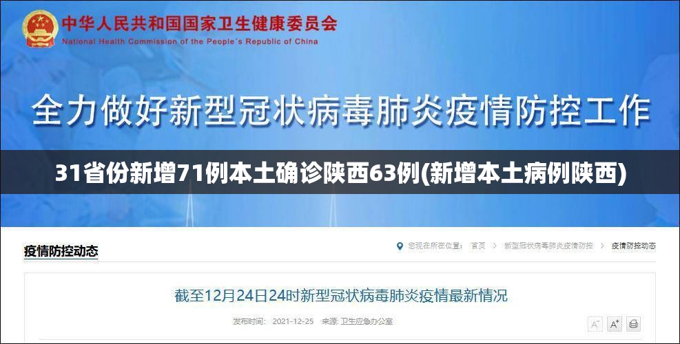 31省份新增71例本土确诊陕西63例(新增本土病例陕西)