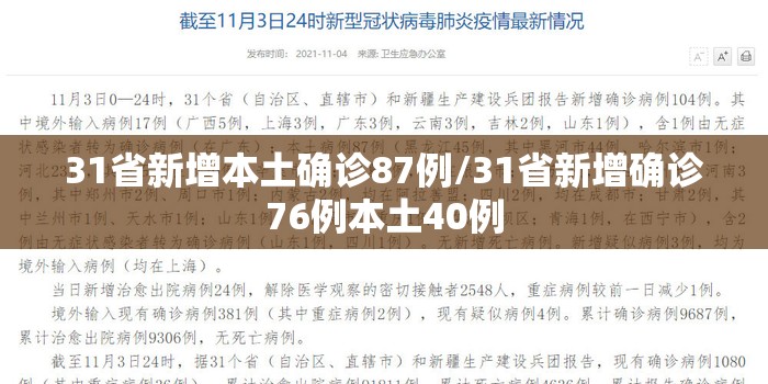 31省新增本土确诊87例/31省新增确诊76例本土40例