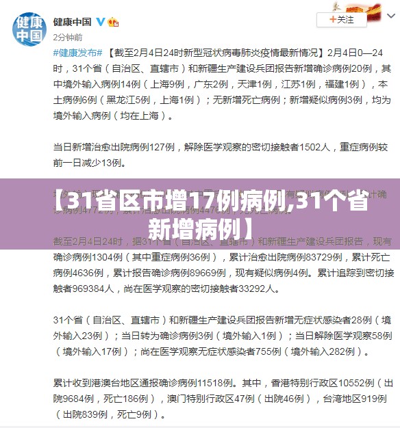 【31省区市增17例病例,31个省新增病例】 【31省区市增17例病例,31个省新增病例】