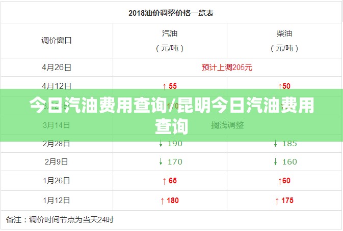 今日汽油费用查询/昆明今日汽油费用查询