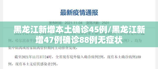 黑龙江新增本土确诊45例/黑龙江新增47例确诊88例无症状