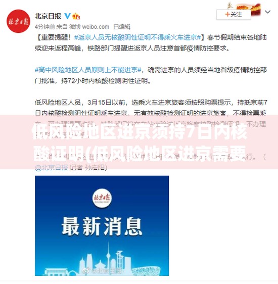 低风险地区进京须持7日内核酸证明(低风险地区进京需要核酸检测阴性证明吗?) 低风险地区进京须持7日内核酸证明(低风险地区进京需要核酸检测阴性证明吗?)