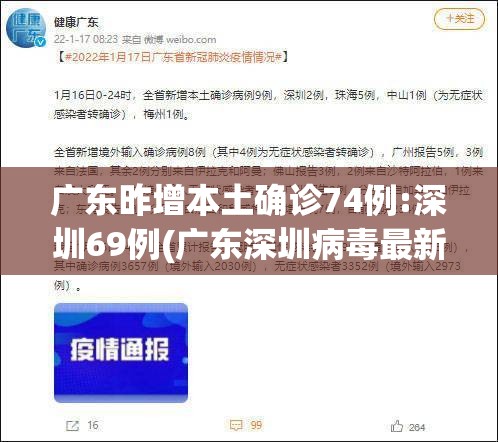 广东昨增本土确诊74例:深圳69例(广东深圳病毒最新消息今天) 广东昨增本土确诊74例:深圳69例(广东深圳病毒最新消息今天)