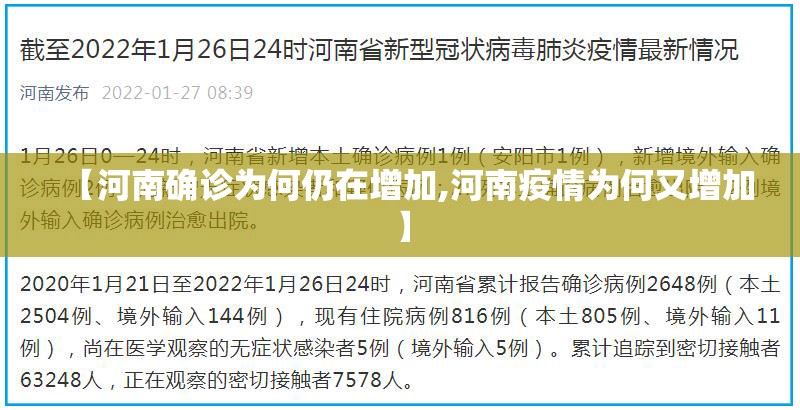 【河南确诊为何仍在增加,河南疫情为何又增加】 【河南确诊为何仍在增加,河南疫情为何又增加】