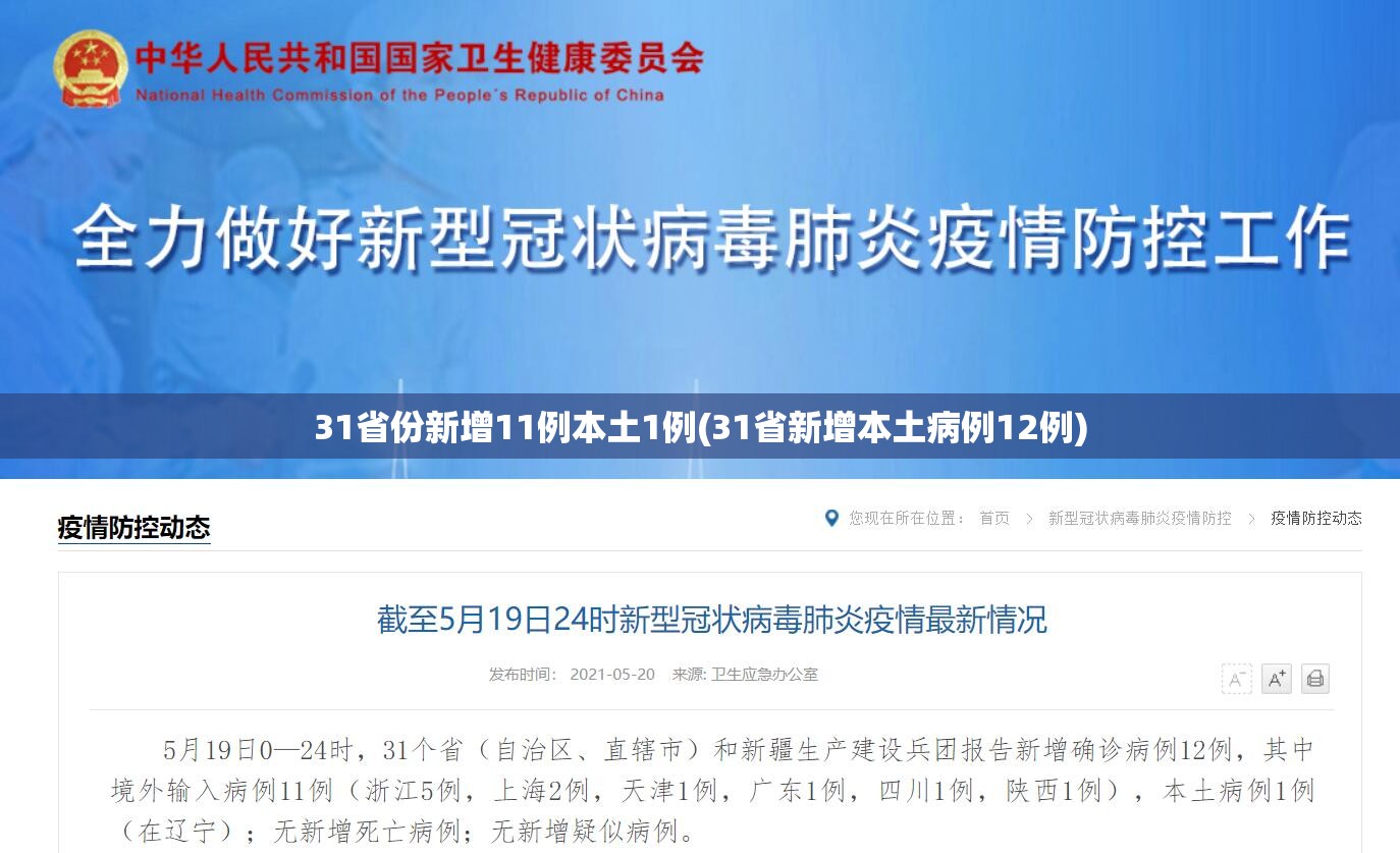 31省份新增11例本土1例(31省新增本土病例12例) 31省份新增11例本土1例(31省新增本土病例12例)