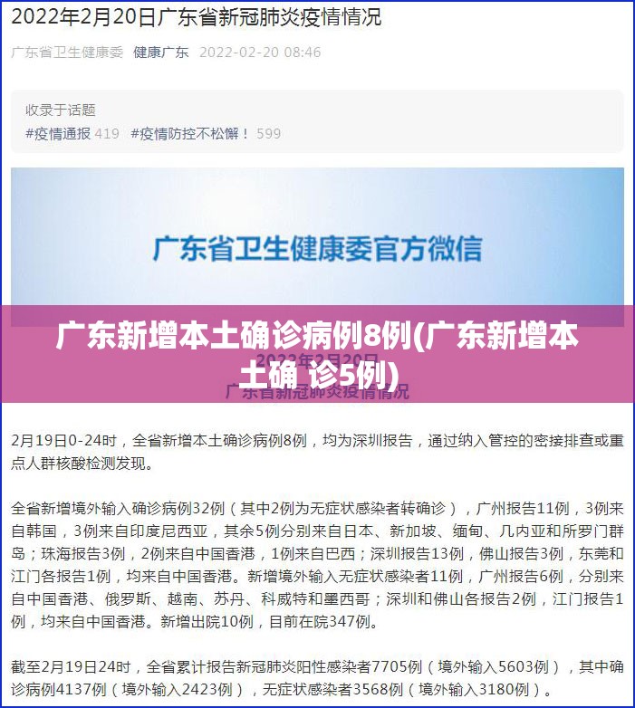 广东新增本土确诊病例8例(广东新增本土确 诊5例)