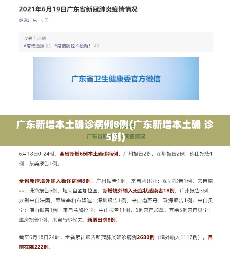 广东新增本土确诊病例8例(广东新增本土确 诊5例)