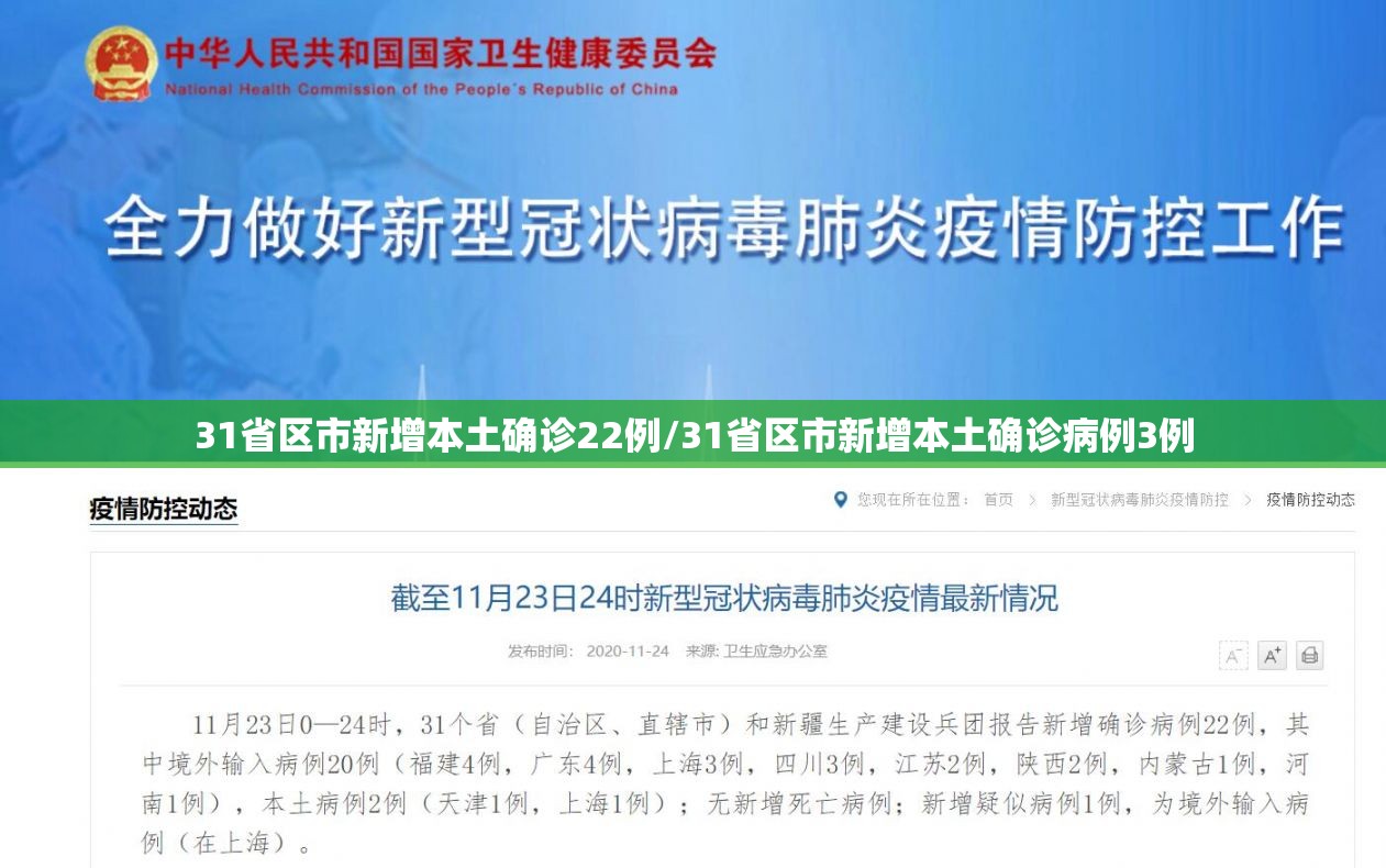 31省区市新增本土确诊22例/31省区市新增本土确诊病例3例