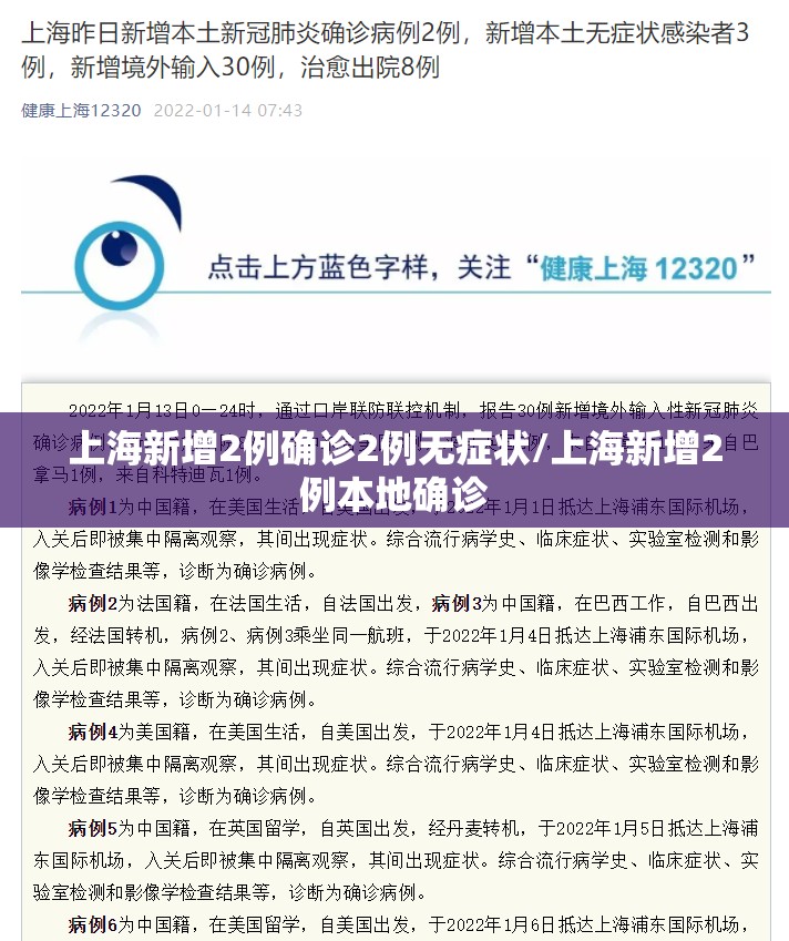 上海新增2例确诊2例无症状/上海新增2例本地确诊 上海新增2例确诊2例无症状/上海新增2例本地确诊