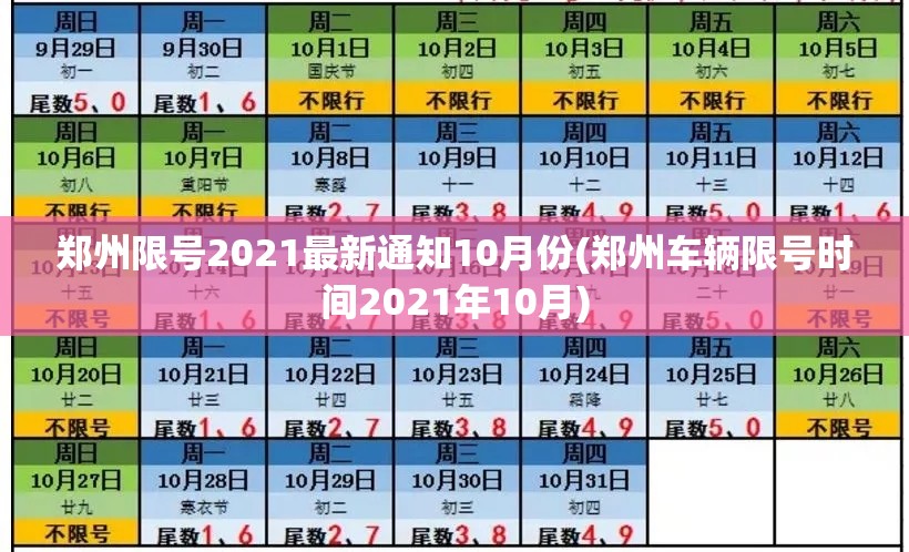 郑州限号2021最新通知10月份(郑州车辆限号时间2021年10月) 郑州限号2021最新通知10月份(郑州车辆限号时间2021年10月)