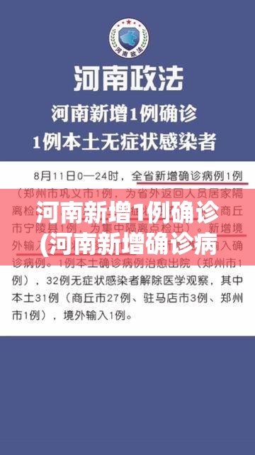 河南新增1例确诊(河南新增确诊病例1例活动轨迹)