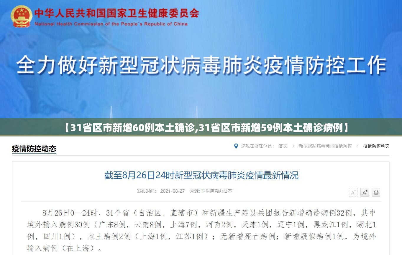 【31省区市新增60例本土确诊,31省区市新增59例本土确诊病例】 【31省区市新增60例本土确诊,31省区市新增59例本土确诊病例】
