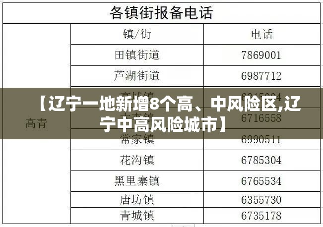 【辽宁一地新增8个高、中风险区,辽宁中高风险城市】