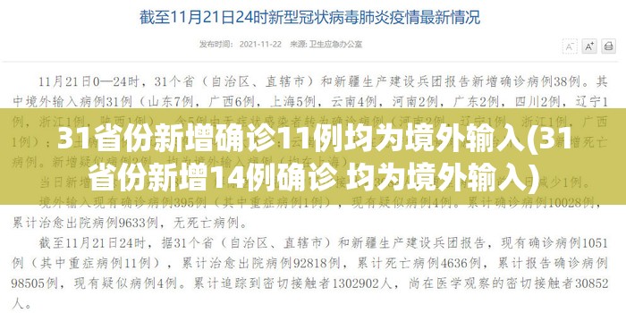 31省份新增确诊11例均为境外输入(31省份新增14例确诊 均为境外输入) 31省份新增确诊11例均为境外输入(31省份新增14例确诊 均为境外输入)