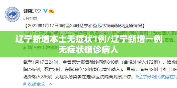 辽宁新增本土无症状1例/辽宁新增一例无症状确诊病人 辽宁新增本土无症状1例/辽宁新增一例无症状确诊病人
