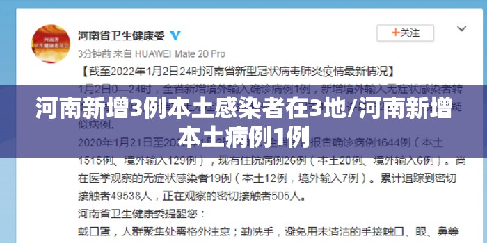 河南新增3例本土感染者在3地/河南新增本土病例1例
