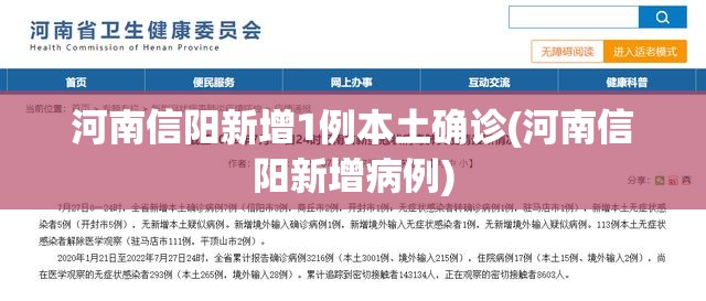河南信阳新增1例本土确诊(河南信阳新增病例) 河南信阳新增1例本土确诊(河南信阳新增病例)