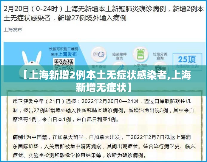 【上海新增2例本土无症状感染者,上海 新增无症状】 【上海新增2例本土无症状感染者,上海 新增无症状】