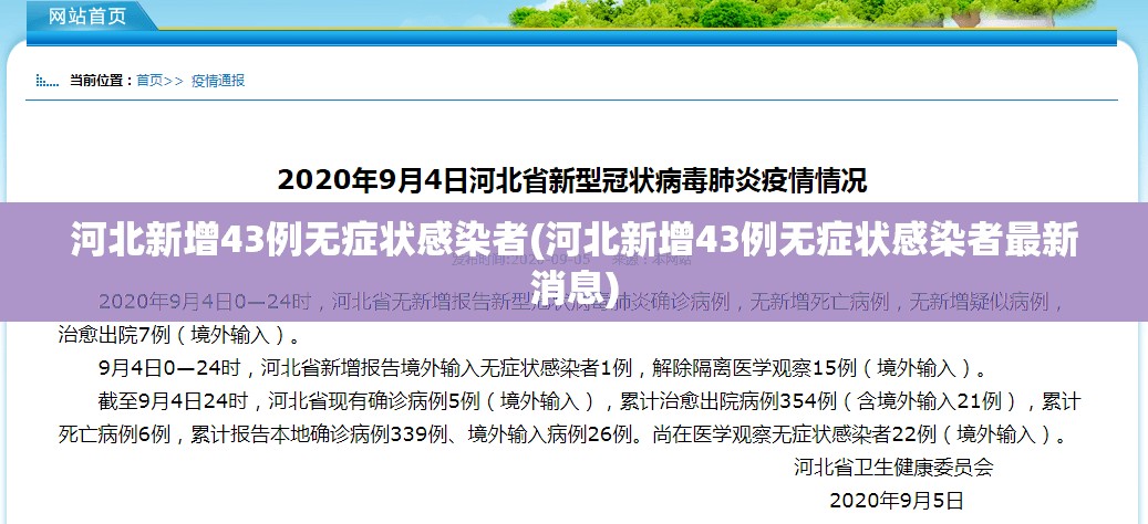 河北新增43例无症状感染者(河北新增43例无症状感染者最新消息) 河北新增43例无症状感染者(河北新增43例无症状感染者最新消息)