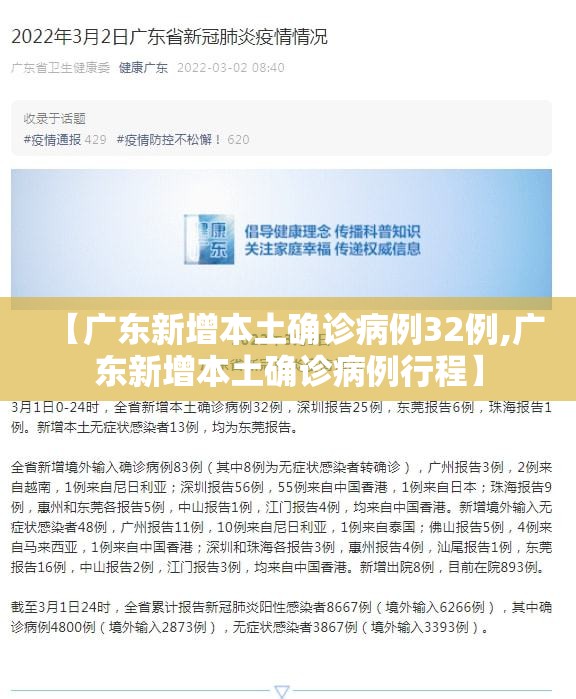 【广东新增本土确诊病例32例,广东新增本土确诊病例行程】