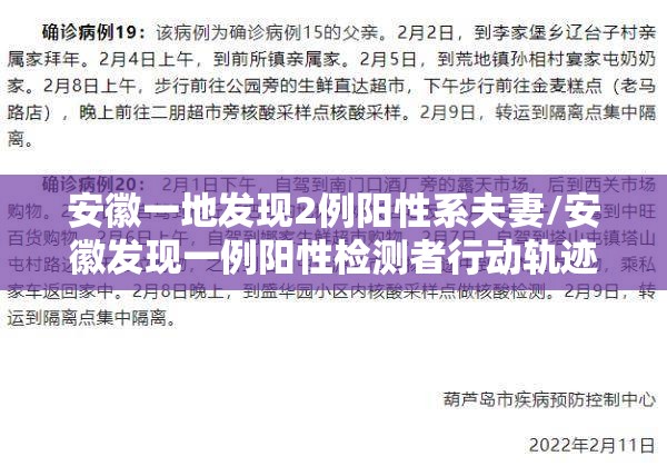 安徽一地发现2例阳性系夫妻/安徽发现一例阳性检测者行动轨迹 安徽一地发现2例阳性系夫妻/安徽发现一例阳性检测者行动轨迹