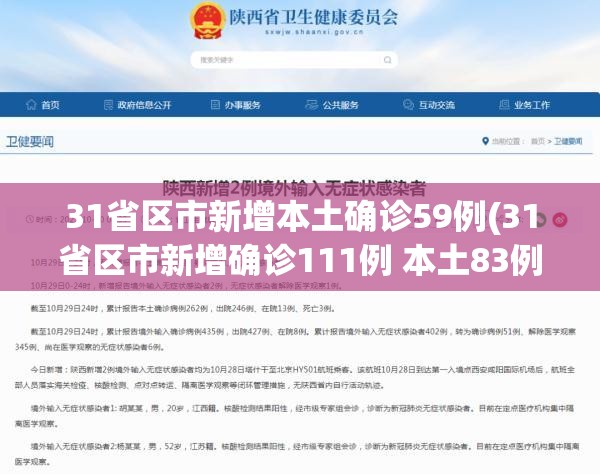 31省区市新增本土确诊59例(31省区市新增确诊111例 本土83例)
