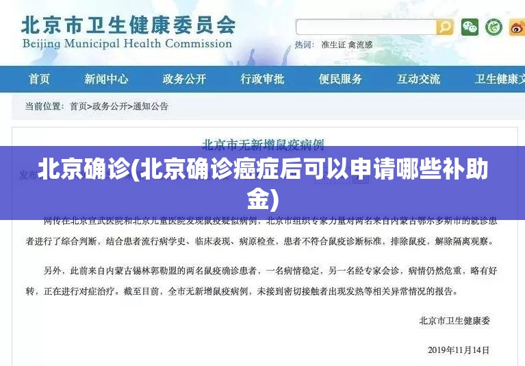 北京确诊(北京确诊癌症后可以申请哪些补助金)