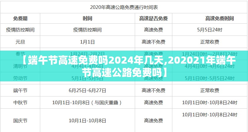 【端午节高速免费吗2024年几天,202021年端午节高速公路免费吗】
