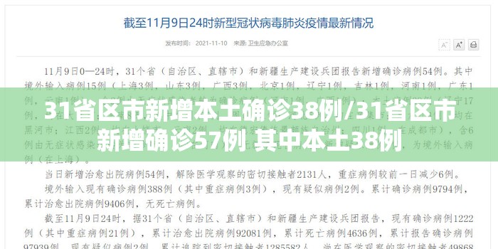 31省区市新增本土确诊38例/31省区市新增确诊57例 其中本土38例