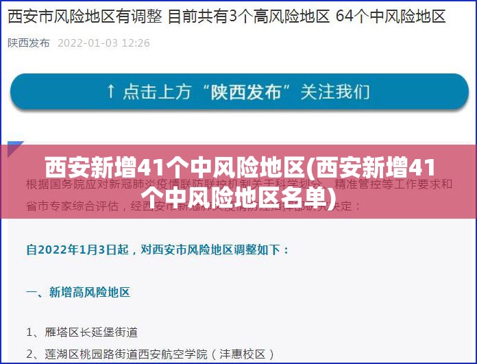 西安新增41个中风险地区(西安新增41个中风险地区名单) 西安新增41个中风险地区(西安新增41个中风险地区名单)