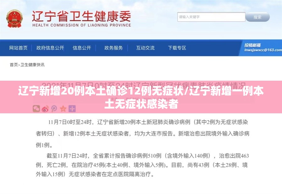 辽宁新增20例本土确诊12例无症状/辽宁新增一例本土无症状感染者