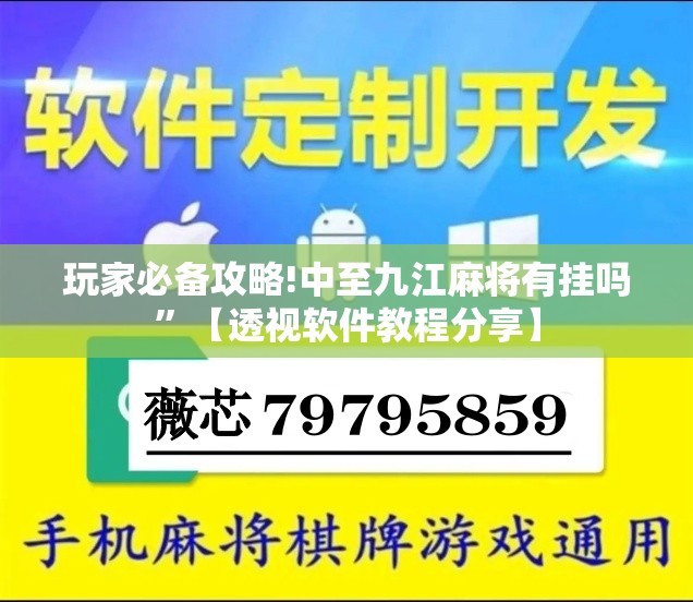 玩家必备攻略!中至九江麻将有挂吗	”【透视软件教程分享】