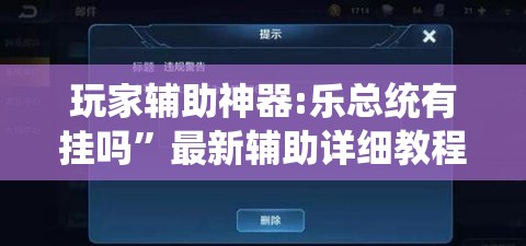 玩家辅助神器:乐总统有挂吗	”最新辅助详细教程