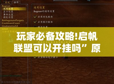 玩家必备攻略!启帆联盟可以开挂吗”原来可以开挂