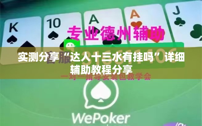 实测分享“达人十三水有挂吗”详细辅助教程分享