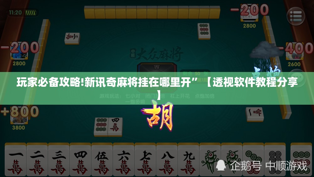 玩家必备攻略!新讯奇麻将挂在哪里开	”【透视软件教程分享】