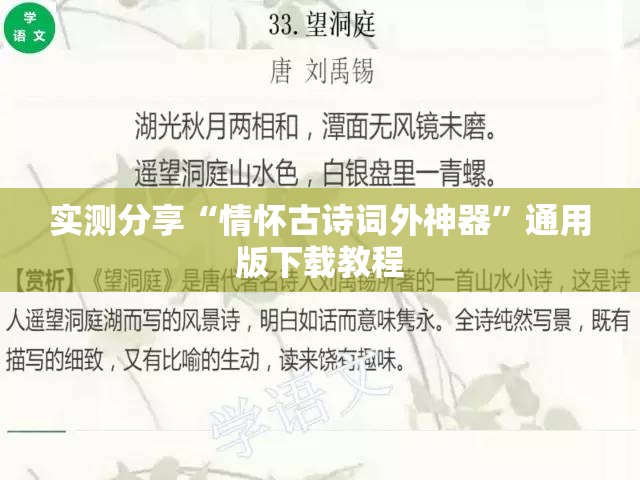 实测分享“情怀古诗词外神器	”通用版下载教程