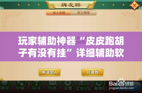 玩家辅助神器“皮皮跑胡子有没有挂”详细辅助软件教程