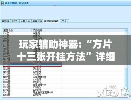 玩家辅助神器:“方片十三张开挂方法”详细辅助教程分享